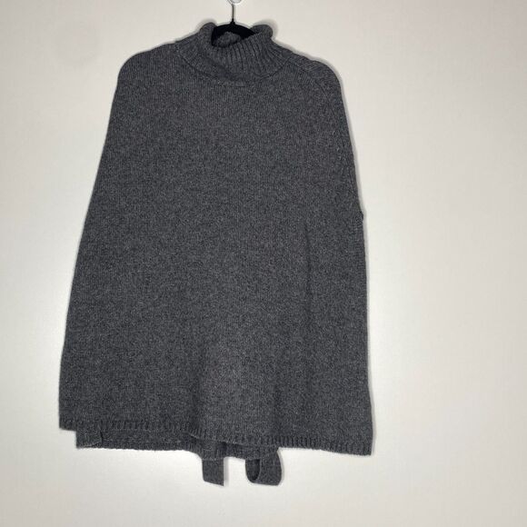 New Ann Taylor Turtleneck Tie Waist Poncho Wool Alpaca Sweater Women's Size XS/S - Picture 1 of 10